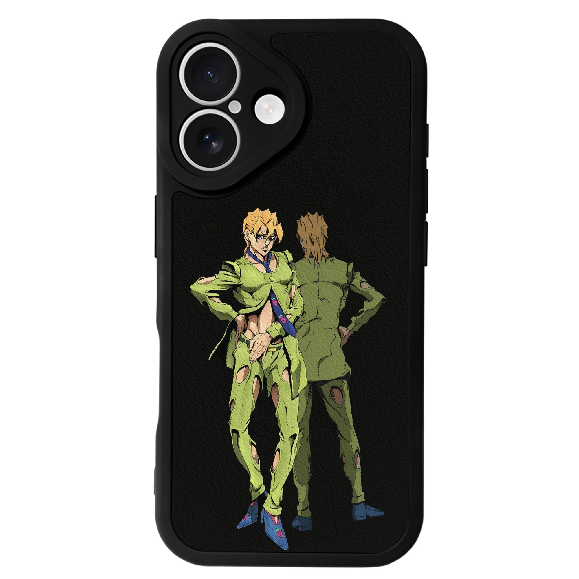 （画像用） ジョジョの奇妙な冒険 パンナコッタ?フー JoJo's Bizarre Adventure Pannacotta Fugo 【iPhone 16シリーズ対応】シリコンスマホケース（レザー調） 材質：シリコン